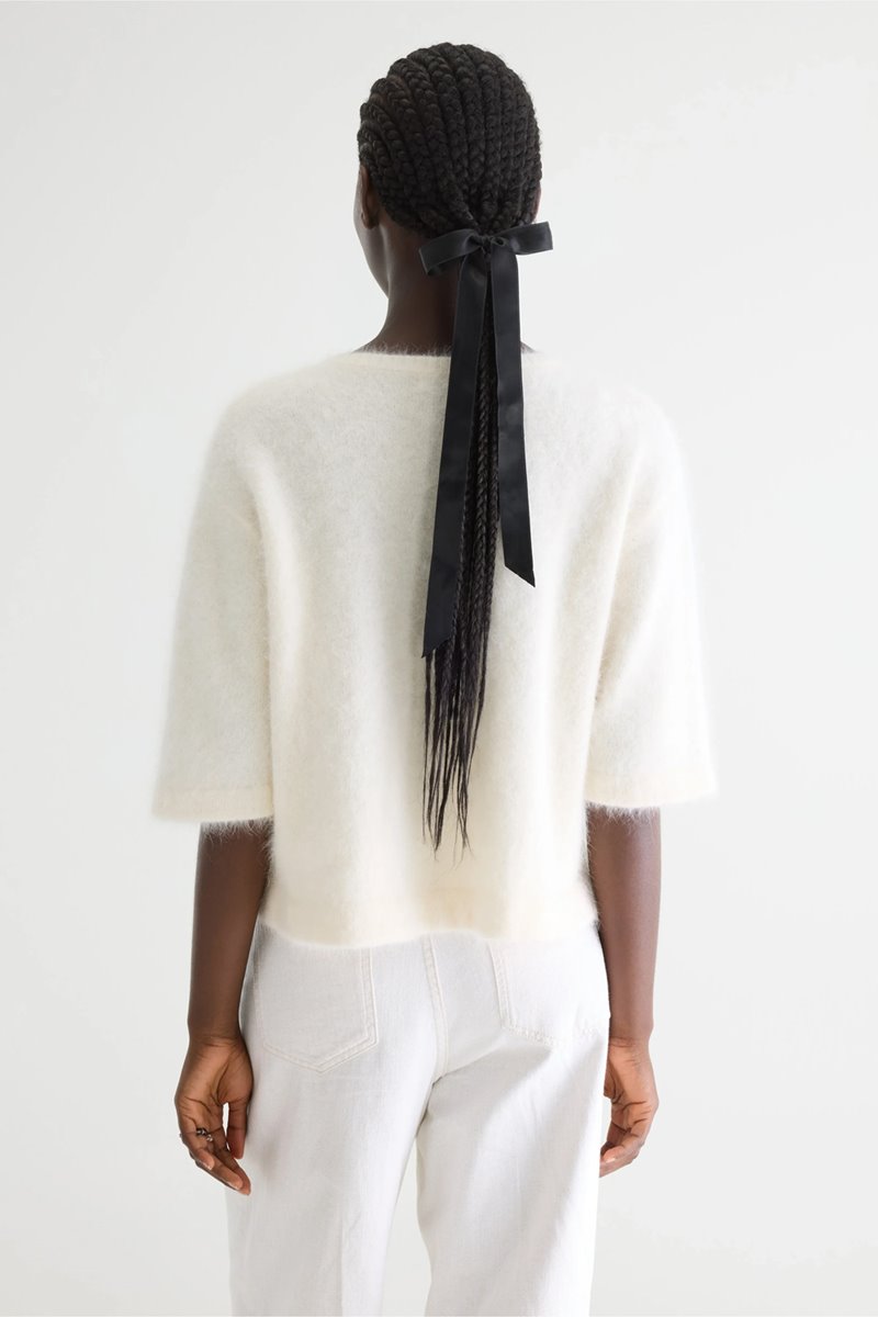 Bellerose dime short sleeve knit ecru side