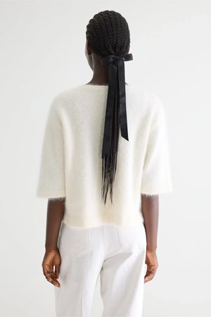 Bellerose dime short sleeve knit ecru side