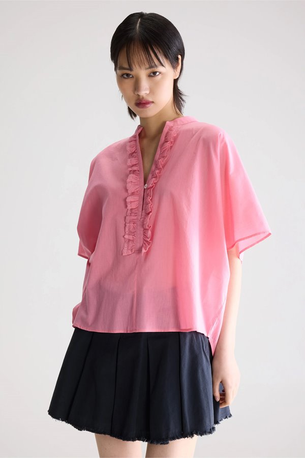 Bellerose Dahlia Ruffled Blouse Geranium