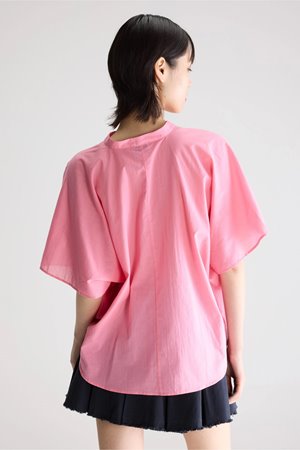Bellerose dahlia ruffled blouse geranium back