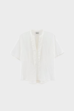 Bellerose dahlia ruffled blouse white back