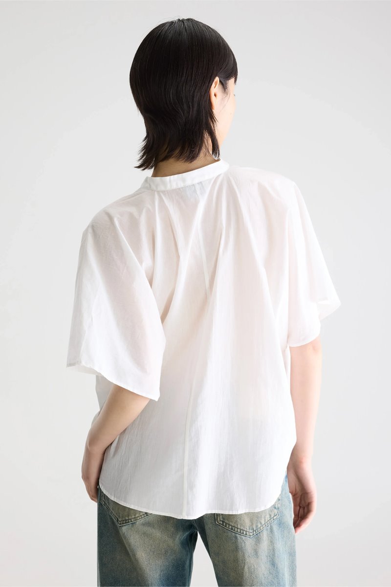 Bellerose dahlia ruffled blouse white detail