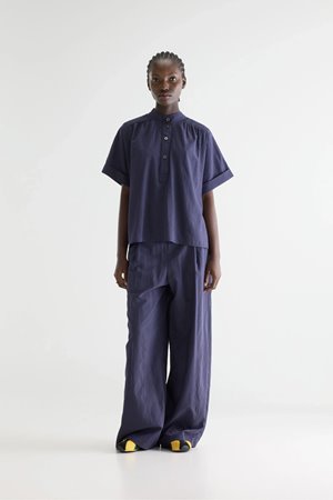 Bellerose pear short sleeve indigo stripe side