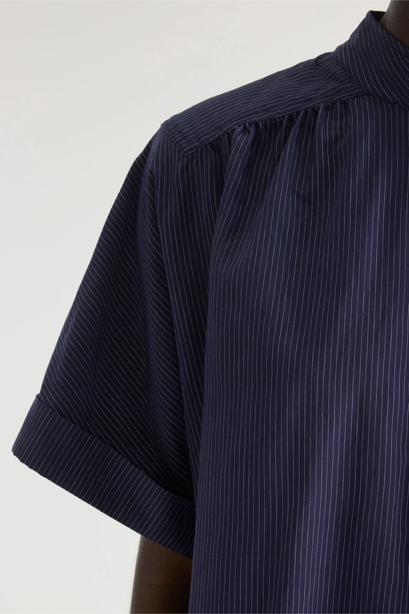 Bellerose pear short sleeve indigo stripe back