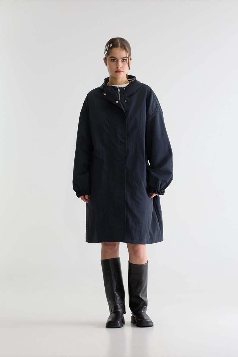 Bellerose henny hooded coat navy