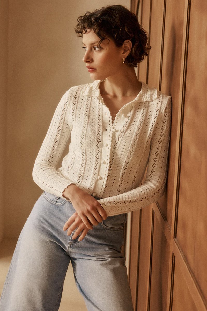 Petite Mendigote diane top ecru back