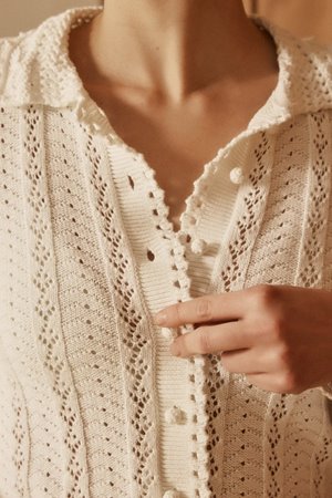 Petite Mendigote diane top ecru detail