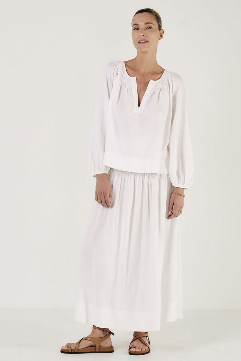 Mondo Corsini elizabeth linen blouse white back