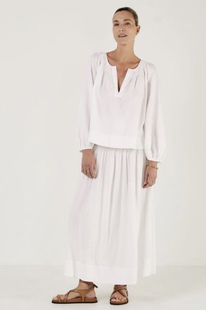 Mondo Corsini elizabeth linen blouse white back