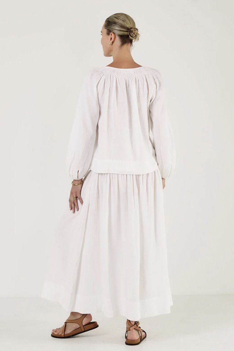 Mondo Corsini elizabeth linen blouse white side