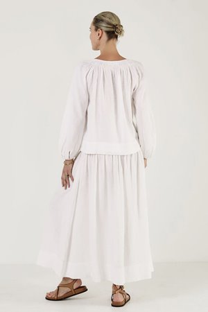 Mondo Corsini elizabeth linen blouse white side