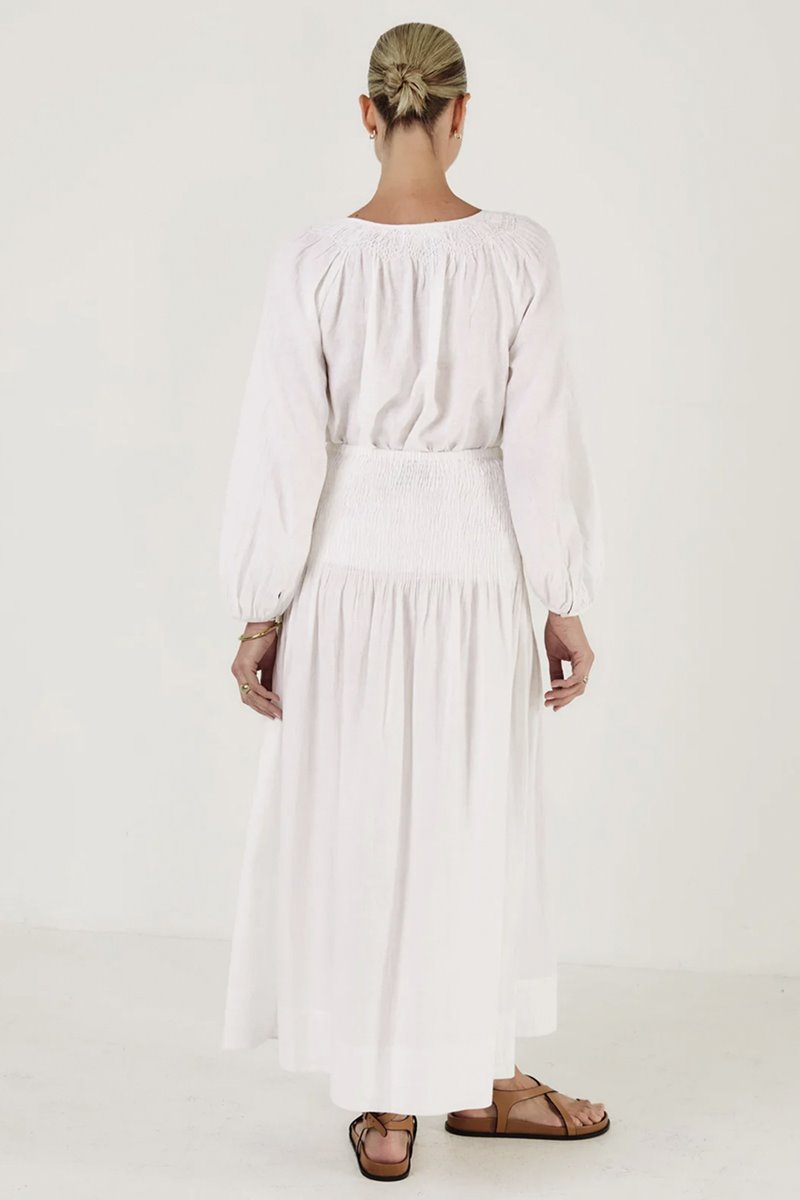 Mondo Corsini sula skirt linen white back