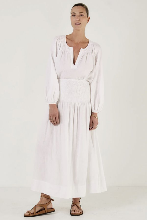Mondo Corsini Sula Skirt Linen White