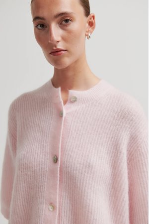 Second Female andrea rib cardigan crystal pink side