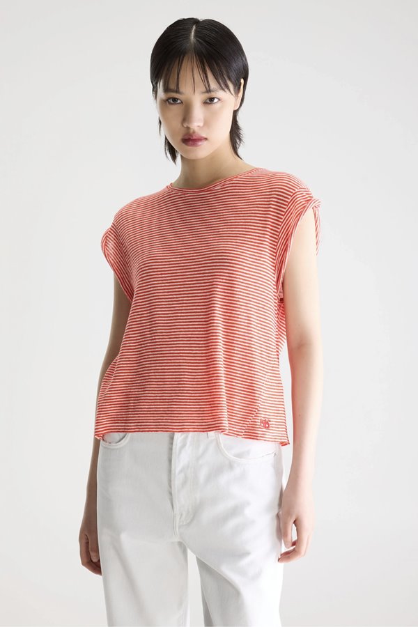 Bellerose Vlynn Stripe Tee Red