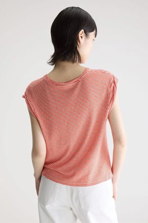 Bellerose vlynn stripe tee red back