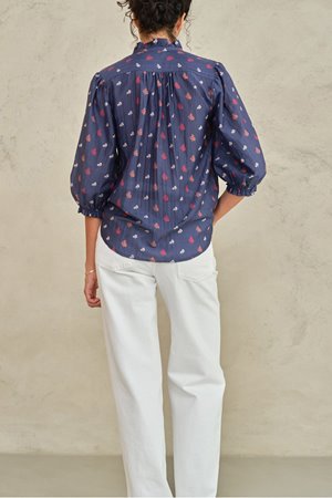 M.A.B.E auden print top navy  back