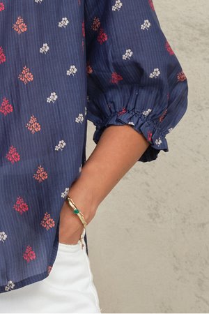 M.A.B.E auden print top navy  side