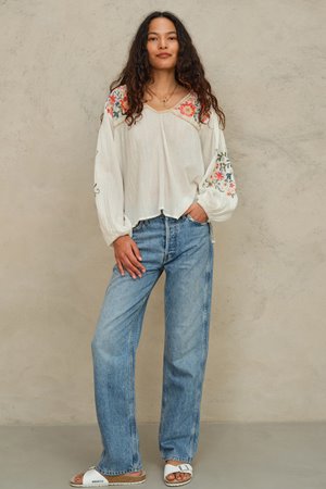 M.A.B.E loren embroidered top multi 