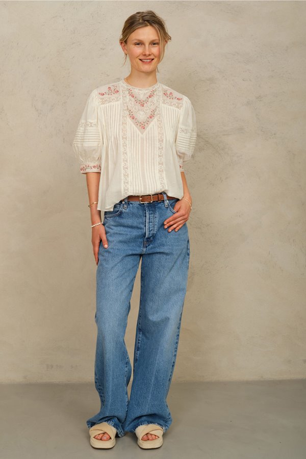 M.A.B.E Fleur Embroidered Top Multi 