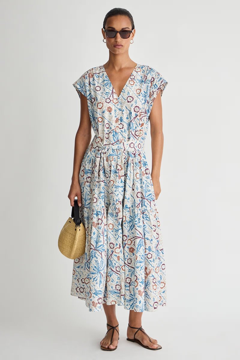 Apiece Apart agathe tier maxi dress batik