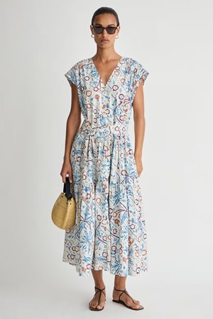 Apiece Apart agathe tier maxi dress batik