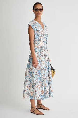 Apiece Apart agathe tier maxi dress batik side