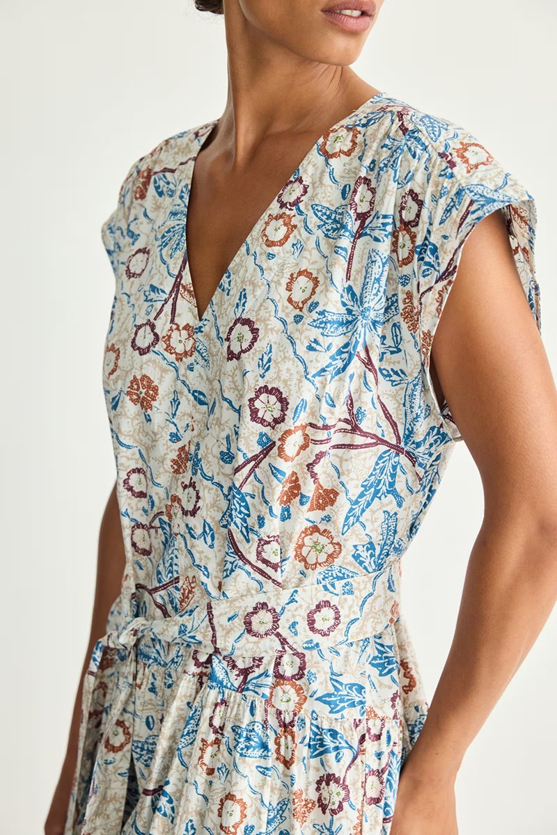 Apiece Apart agathe tier maxi dress batik back