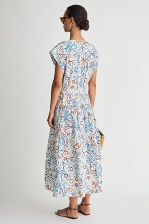 Apiece Apart agathe tier maxi dress batik detail