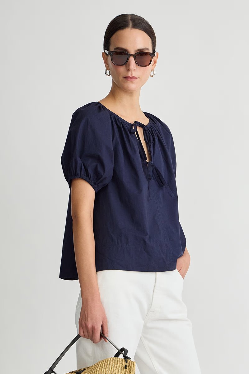 Apiece Apart amalie tie top navy