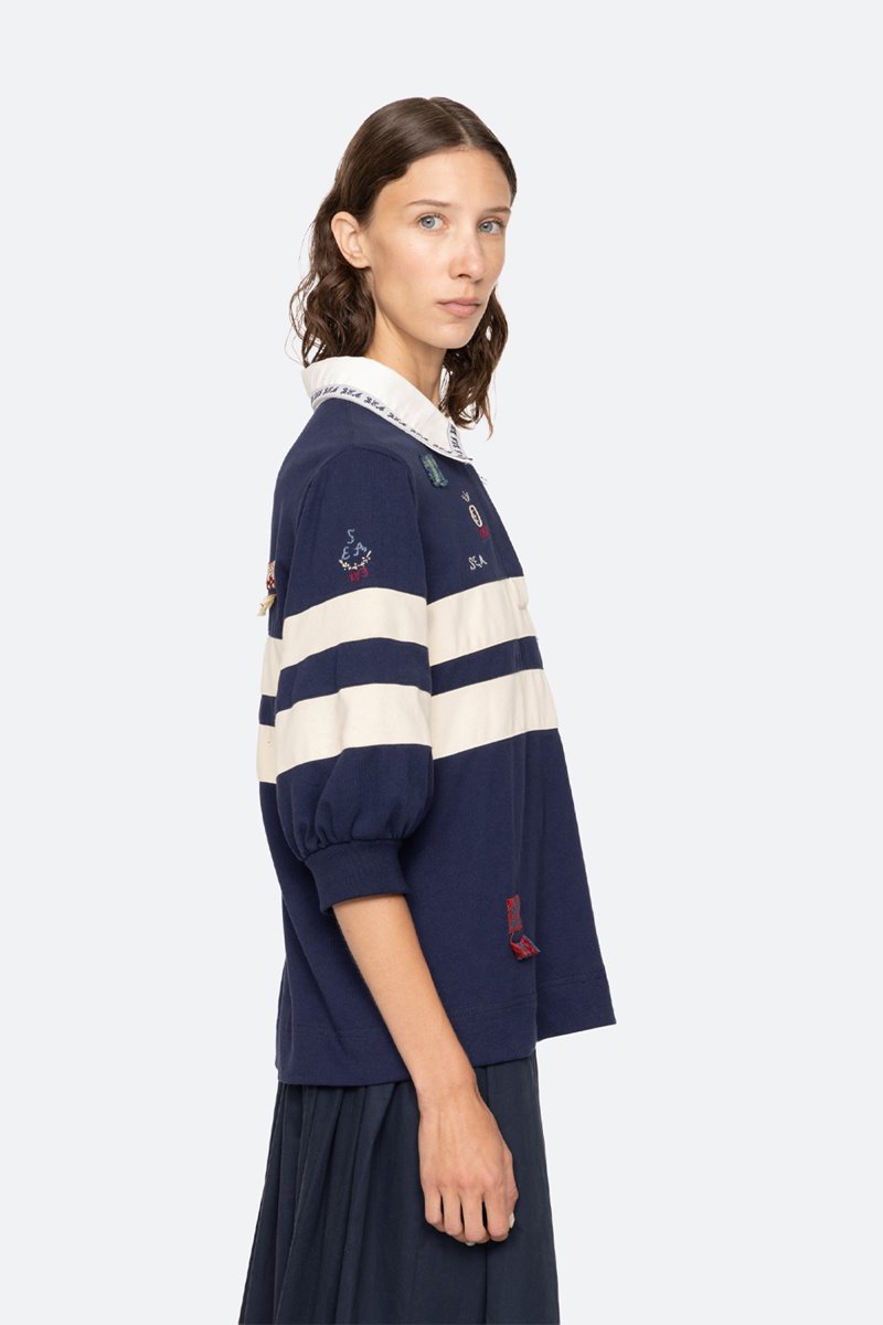 Sea NY claira embroidered rugby shirt