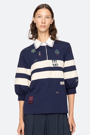 Sea NY claira embroidered rugby shirt back