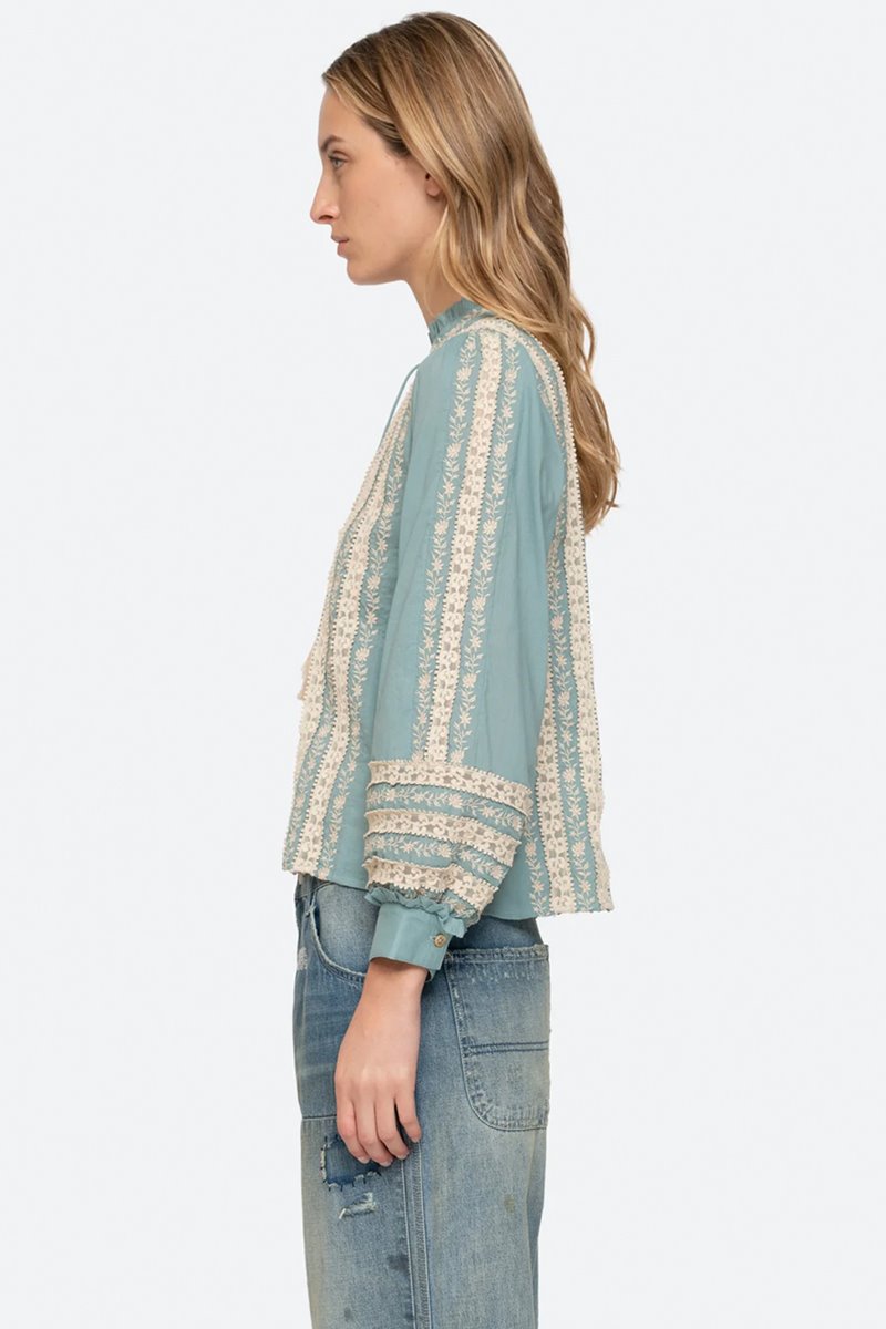 Sea NY kirsten long sleeve top back