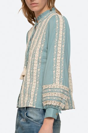 Sea NY kirsten long sleeve top side