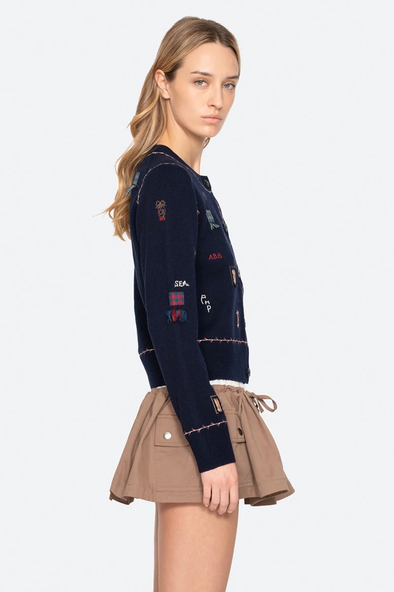 Sea NY claira cardigan navy back