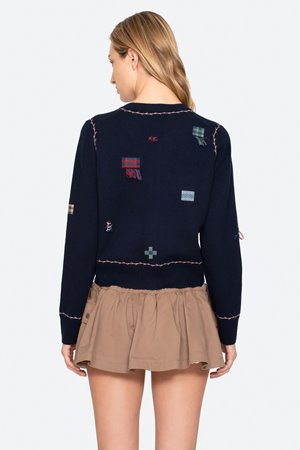 Sea NY claira cardigan navy detail