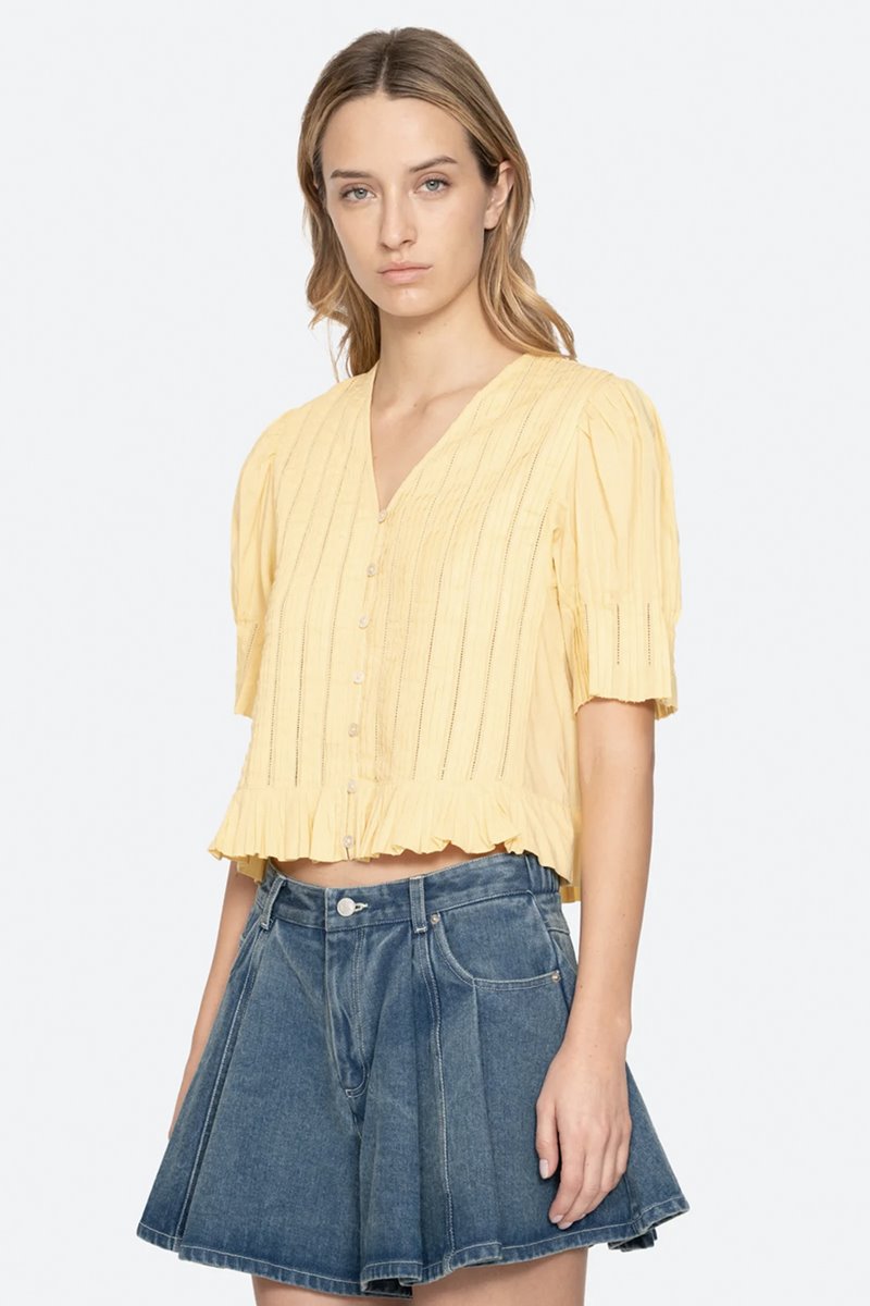 Sea NY alberte bubble sleeve shirt yellow