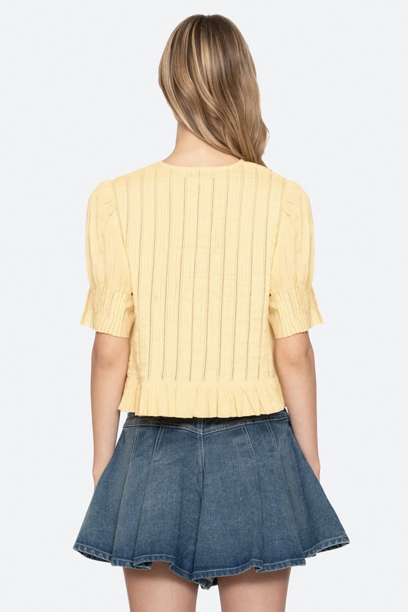 Sea NY alberte bubble sleeve shirt yellow side