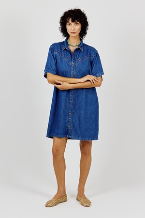 A.P  denim embroidered dress