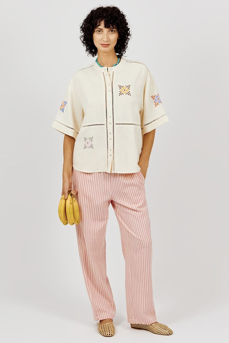 A.P  embroidery and crochet shirt