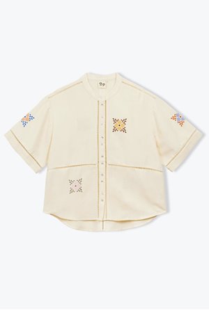 A.P  embroidery and crochet shirt back