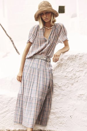 Xirena  alexia skirt blue bayou back