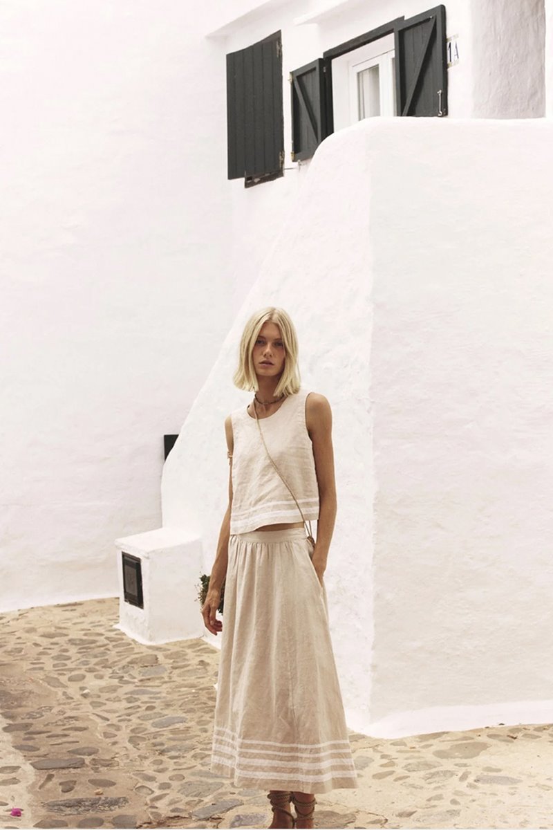 Xirena  lucille skirt winds linen side