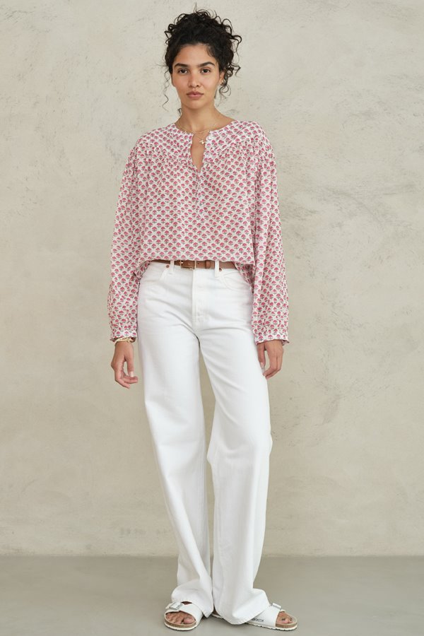 M.A.B.E Letty Long Sleeve Top Pink