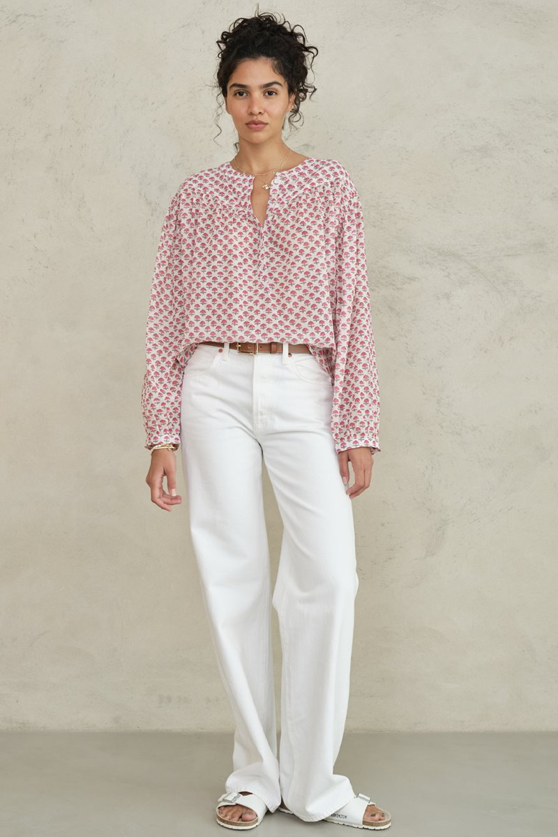 M.A.B.E letty long sleeve top pink