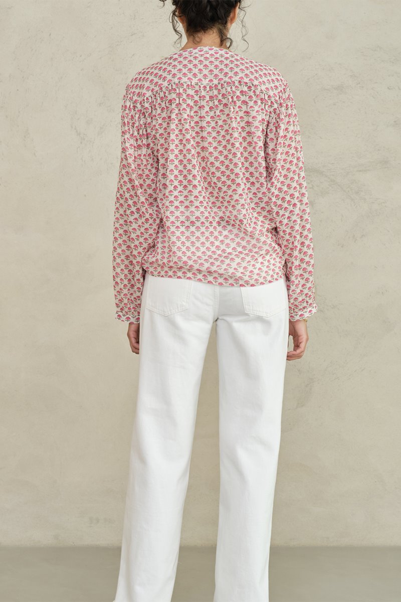 M.A.B.E letty long sleeve top pink side