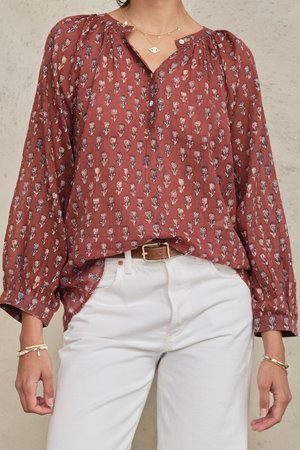 M.A.B.E arli print top berry detail