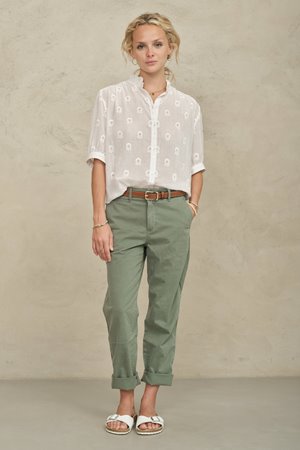 M.A.B.E frani embroidered shirt white