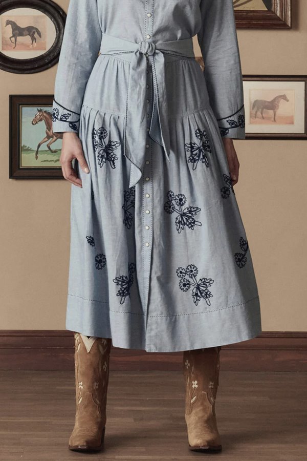 The Great The Chambray Highland Skirt