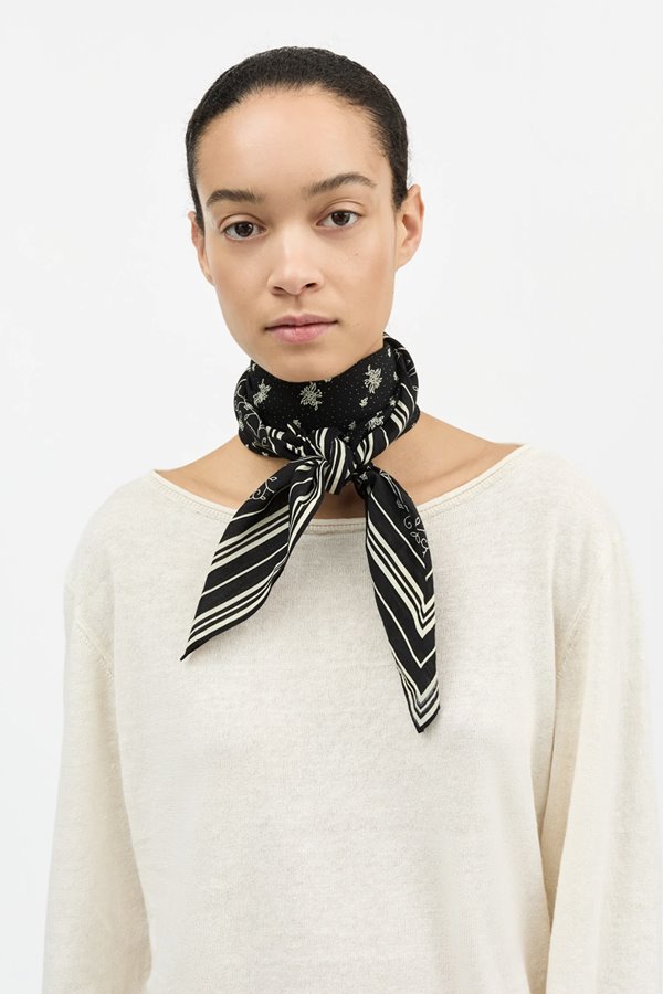 Skall Studio Classic Scarf  Black Cream